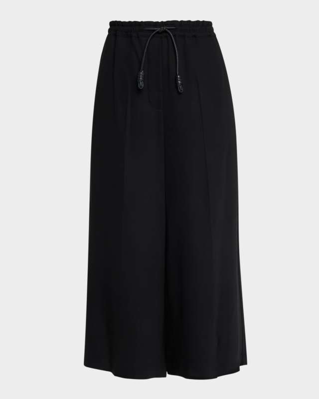 Cropped Drawstring Trousers